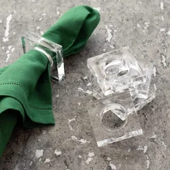 Acrylic Napkin Rings in Crystal Clear - Set of 4 Napkin Rings