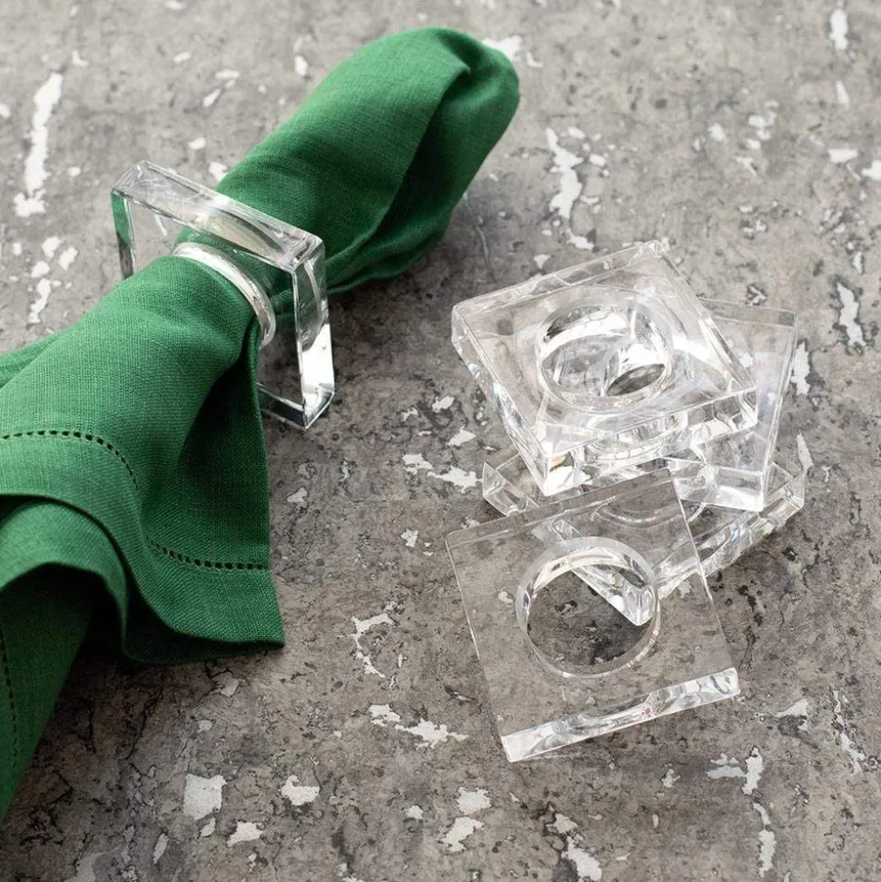Acrylic Napkin Rings in Crystal Clear - Set of 4 Napkin Rings