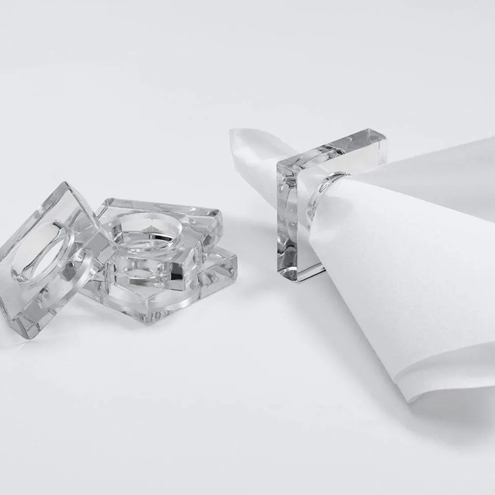Acrylic Napkin Rings in Crystal Clear - Set of 4 Napkin Rings