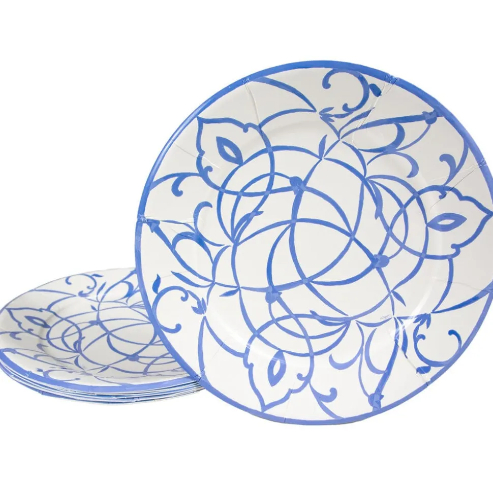 Algarve Ceramic Blue Dinner Plates - 8 Per Package