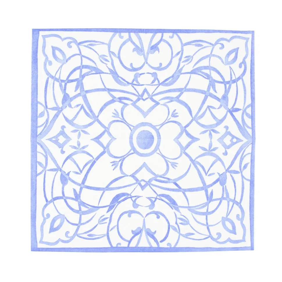 Algarve Ceramic Blue Paper Linen Cocktail Napkins - 15 Per Package