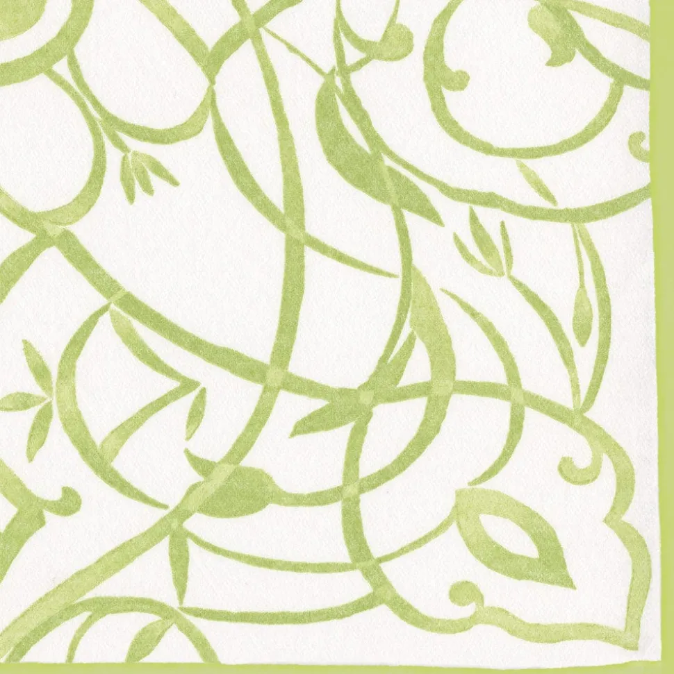 Algarve Paper Linen Dinner Napkins in Moss - 12 Per Package