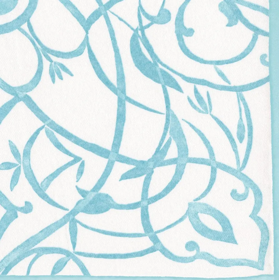 Algarve Paper Linen Dinner Napkins in Aqua - 12 Per Package