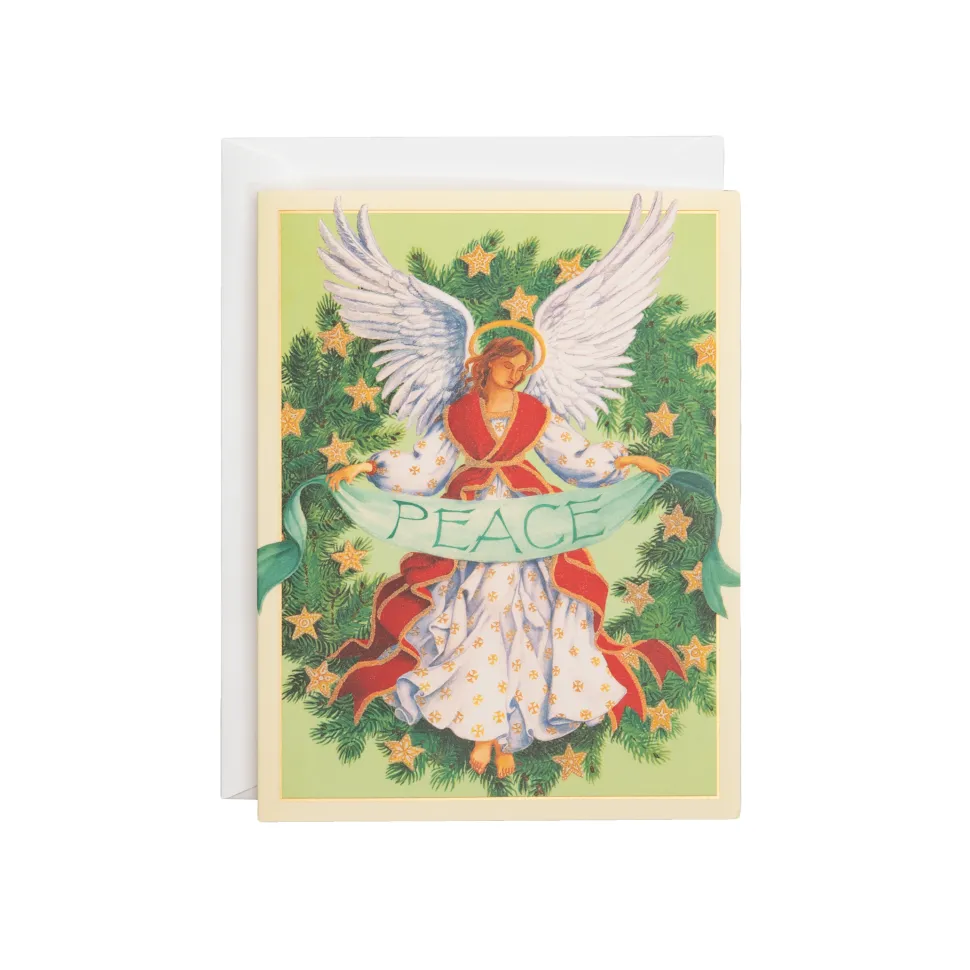 Angel Peace Wreath Classic Boxed Christmas Cards - includes 15 cards & envelopes