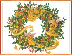 Angel Wreath Large Boxed Christmas Cards - includes 15 cards & envelopes