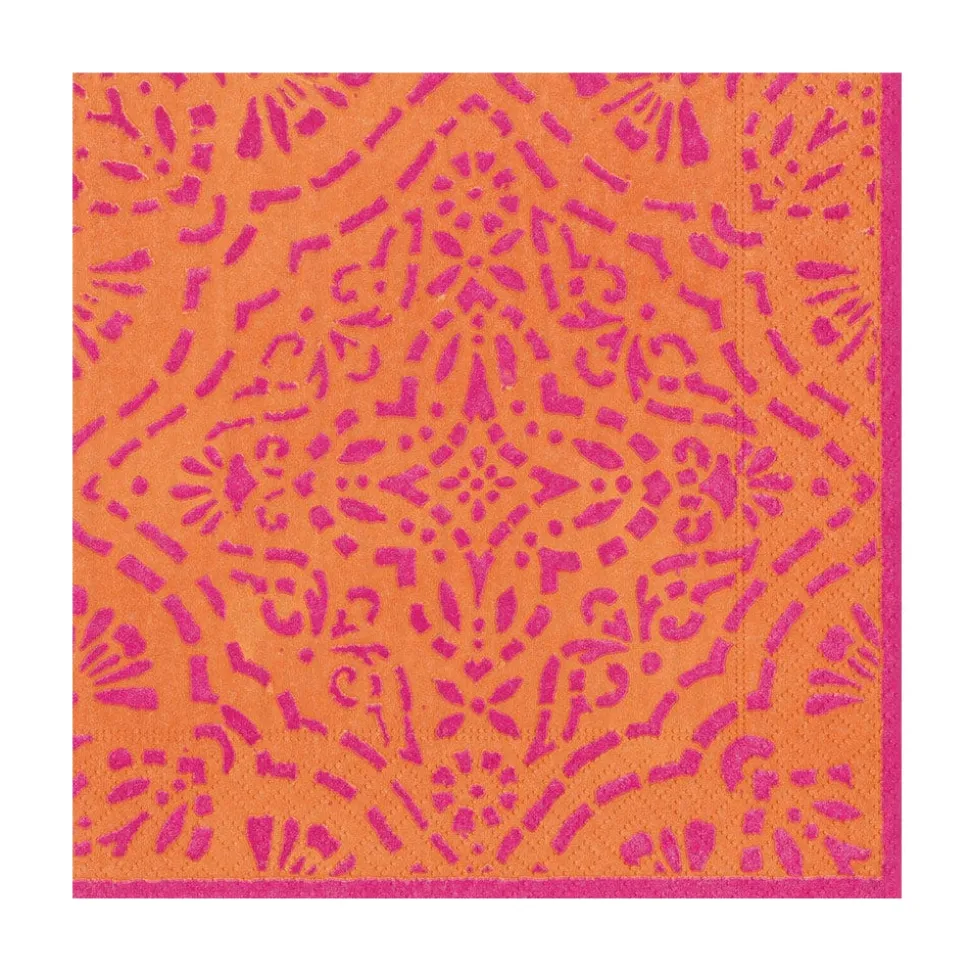 Annika Luncheon Napkins in Orange - 20 Per Package