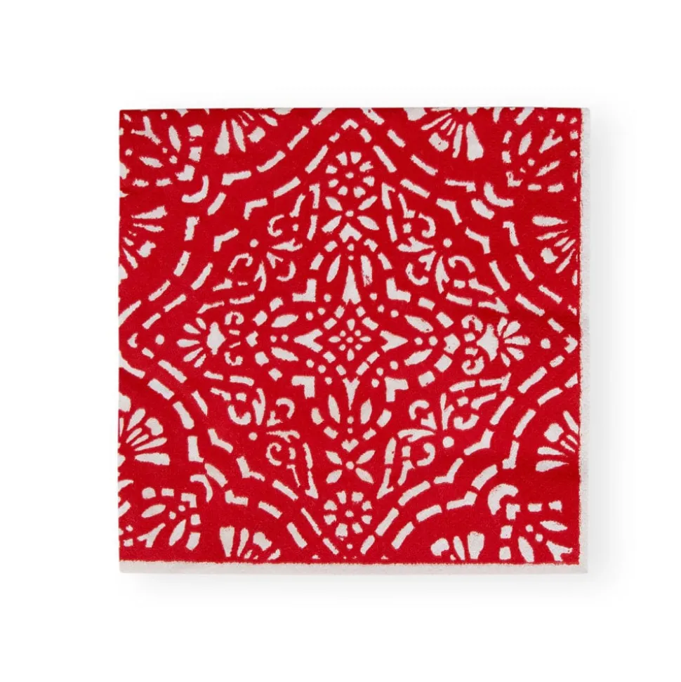 Annika Paper Luncheon Napkins in Red - 20 Per Package