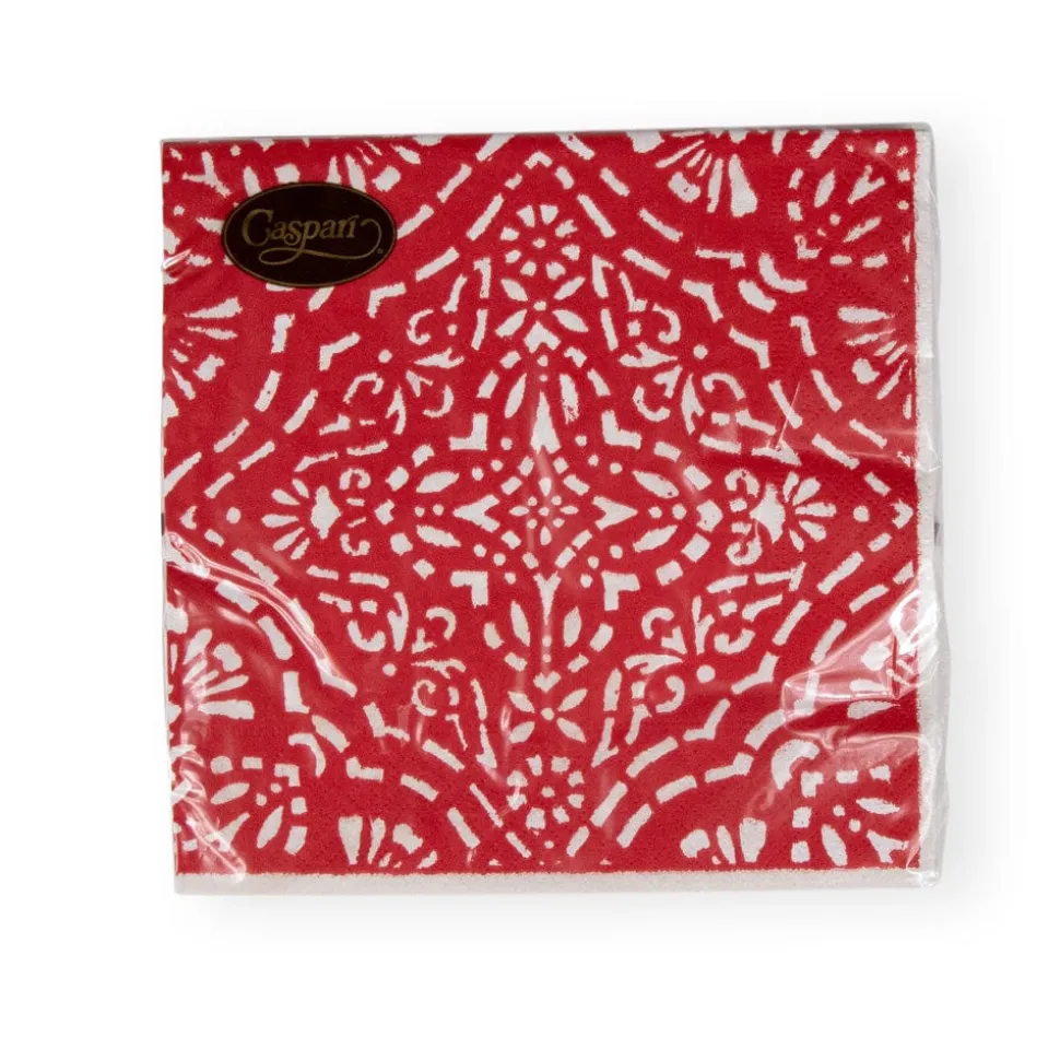 Annika Paper Luncheon Napkins in Red - 20 Per Package