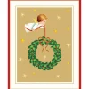 Baby Angel With Wreath Petite Boxed Christmas Cards - includes 15 cards & envelopes