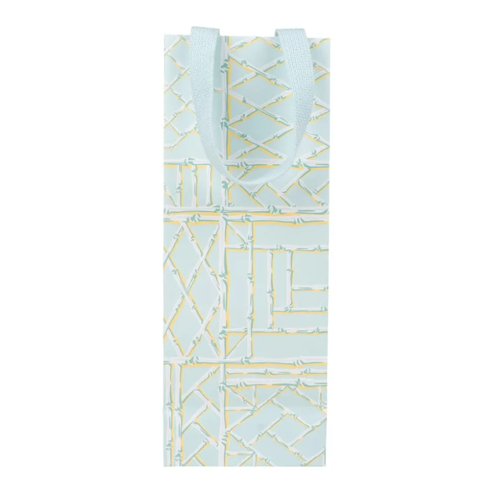Bamboo Screen in Robin's Egg Wine & Bottle Gift Bags - One Gift Bag Included