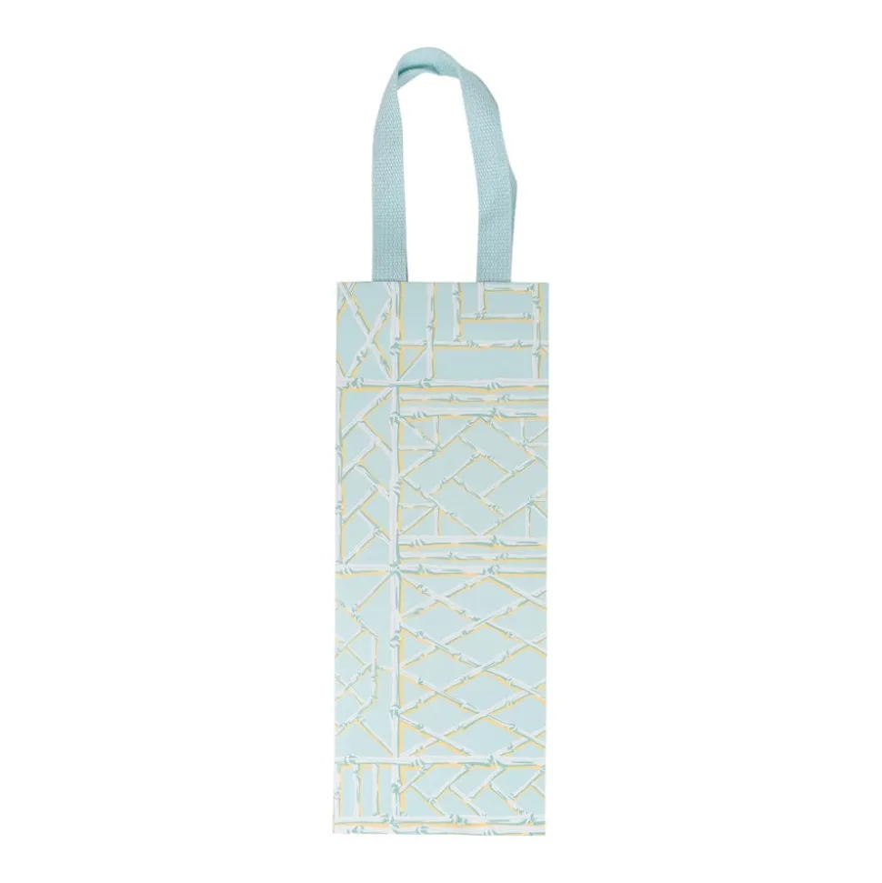 Bamboo Screen in Robin's Egg Wine & Bottle Gift Bags - One Gift Bag Included