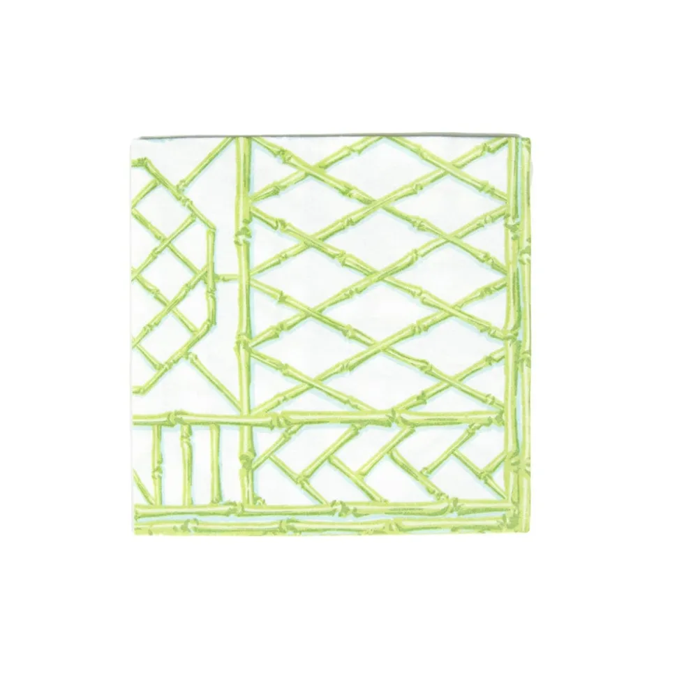 Bamboo Screen Moss Green Paper Linen Luncheon Napkins - 15 Per Package