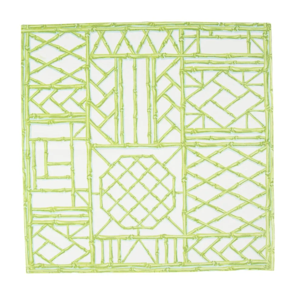 Bamboo Screen Moss Green Paper Linen Luncheon Napkins - 15 Per Package