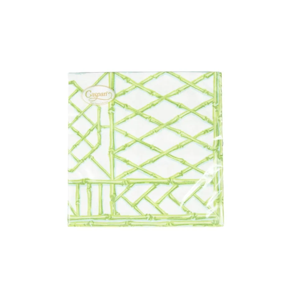 Bamboo Screen Moss Green Paper Linen Luncheon Napkins - 15 Per Package