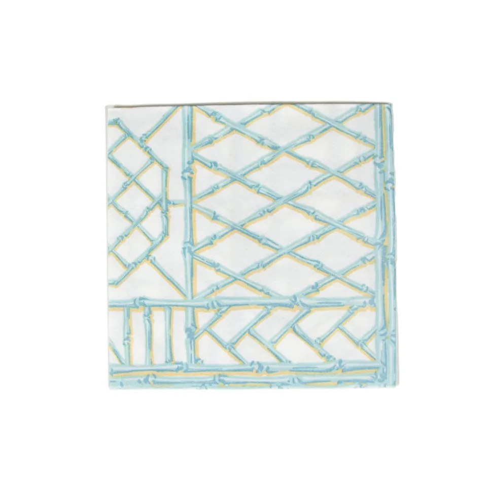Bamboo Screen Robin's Egg Paper Linen Dinner Napkins - 12 Per Package