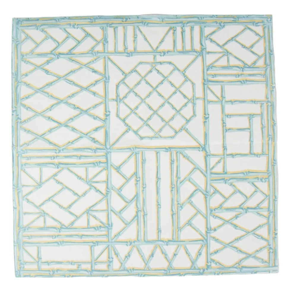 Bamboo Screen Robin's Egg Paper Linen Dinner Napkins - 12 Per Package