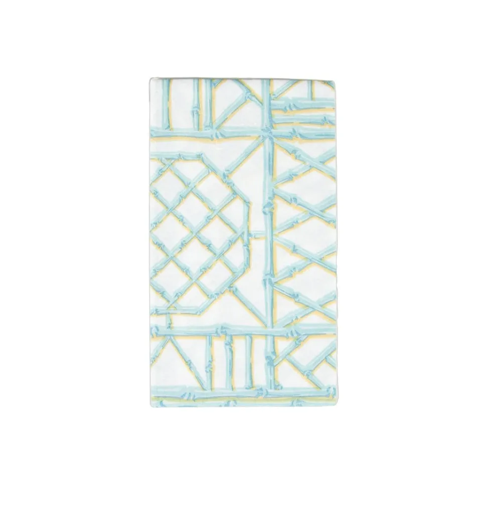 Bamboo Screen Robin's Egg Paper Linen Guest Towel Napkins - 12 Per Package