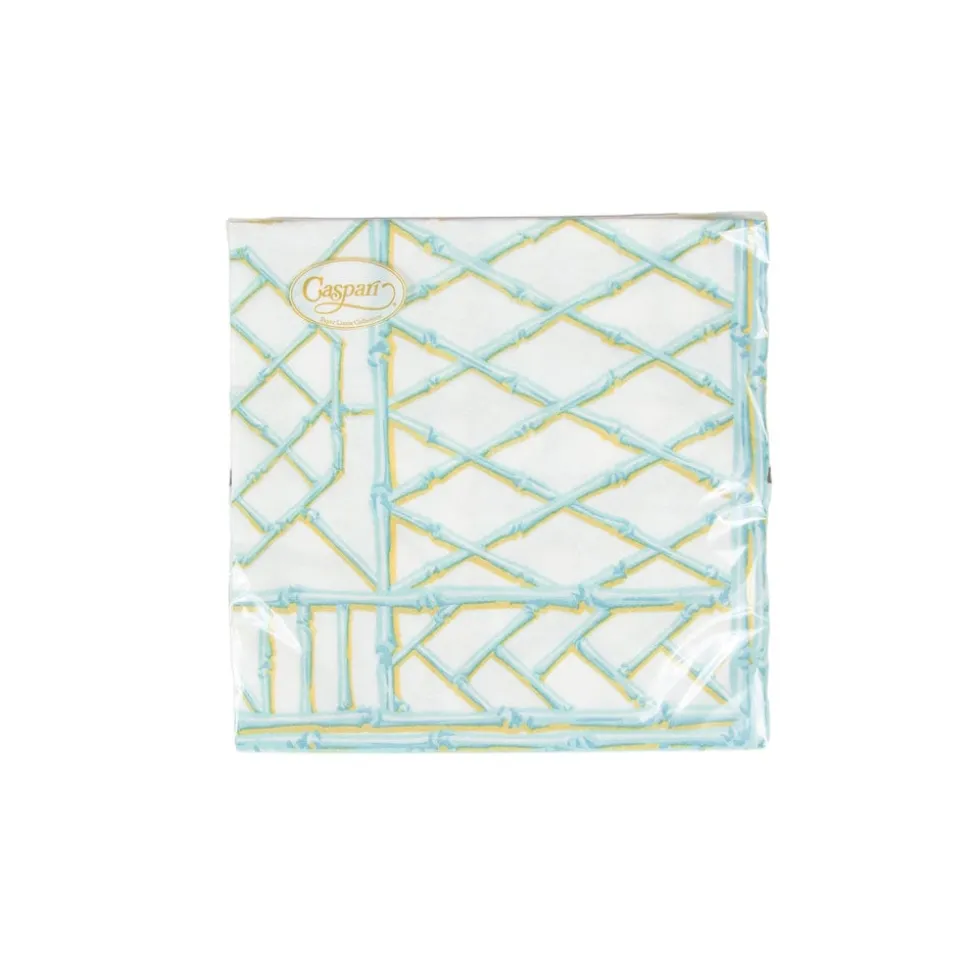 Bamboo Screen Robin's Egg Paper Linen Luncheon Napkins - 15 Per Package