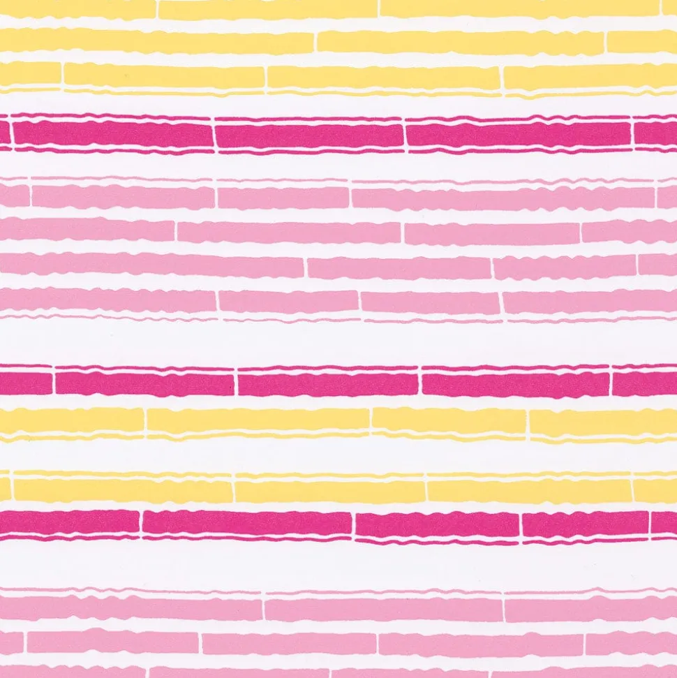 Bamboo Stripe Pink And Yellow Gift Wrapping Paper - 30" x 8' Roll