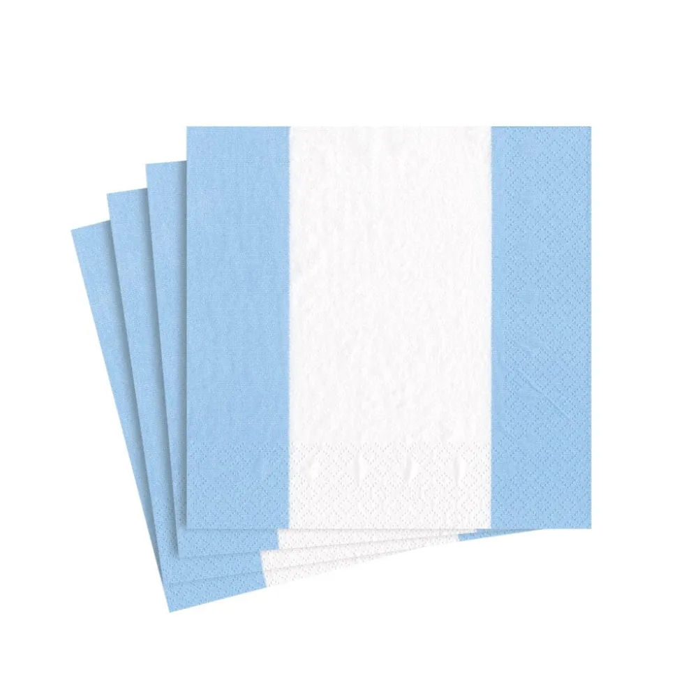 Bandol Stripe Light Blue Cocktail Napkin - package of 20