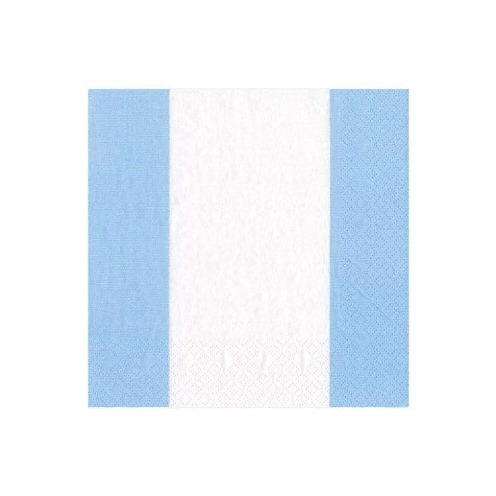 Bandol Stripe Light Blue Cocktail Napkin - package of 20