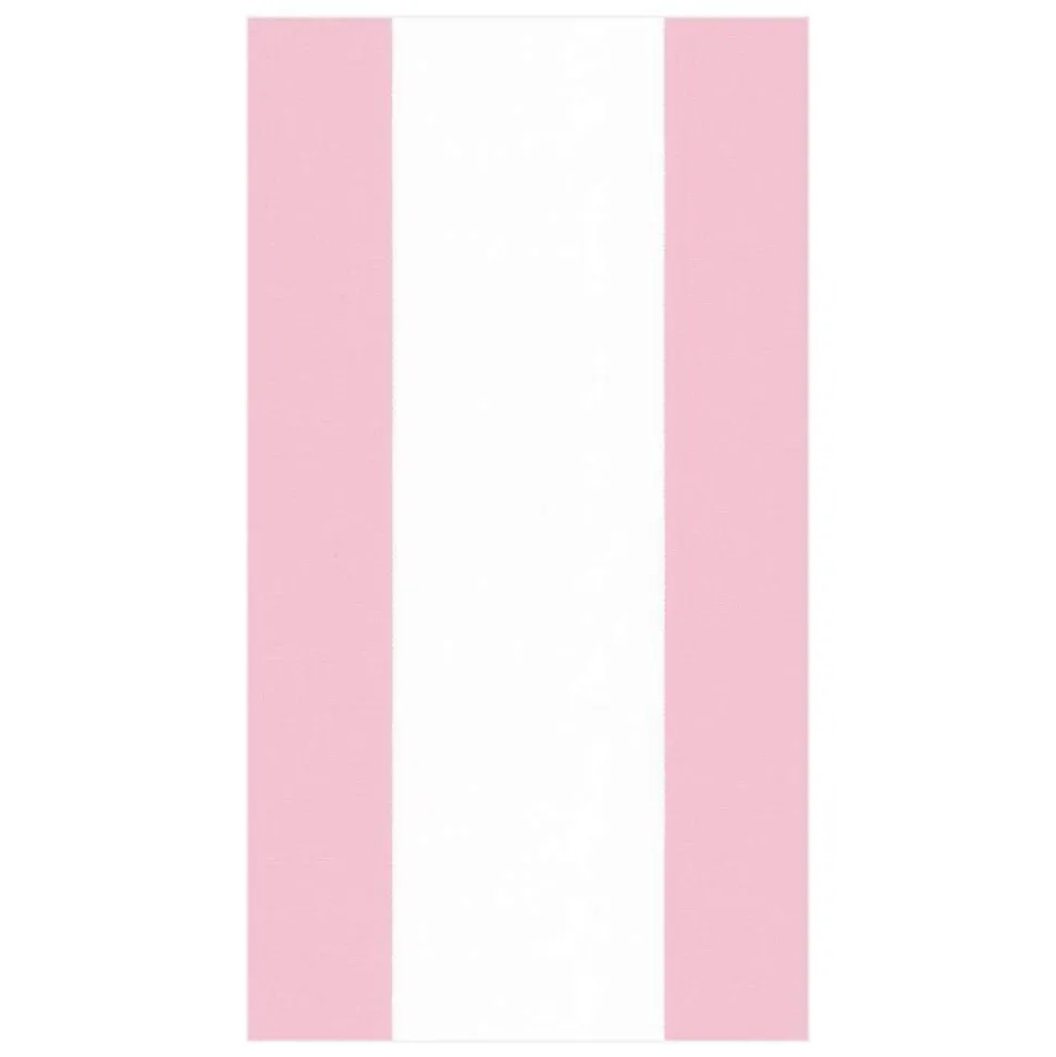 Bandol Stripe Paper Guest Towel Napkins in Petal Pink - 15 Per Package