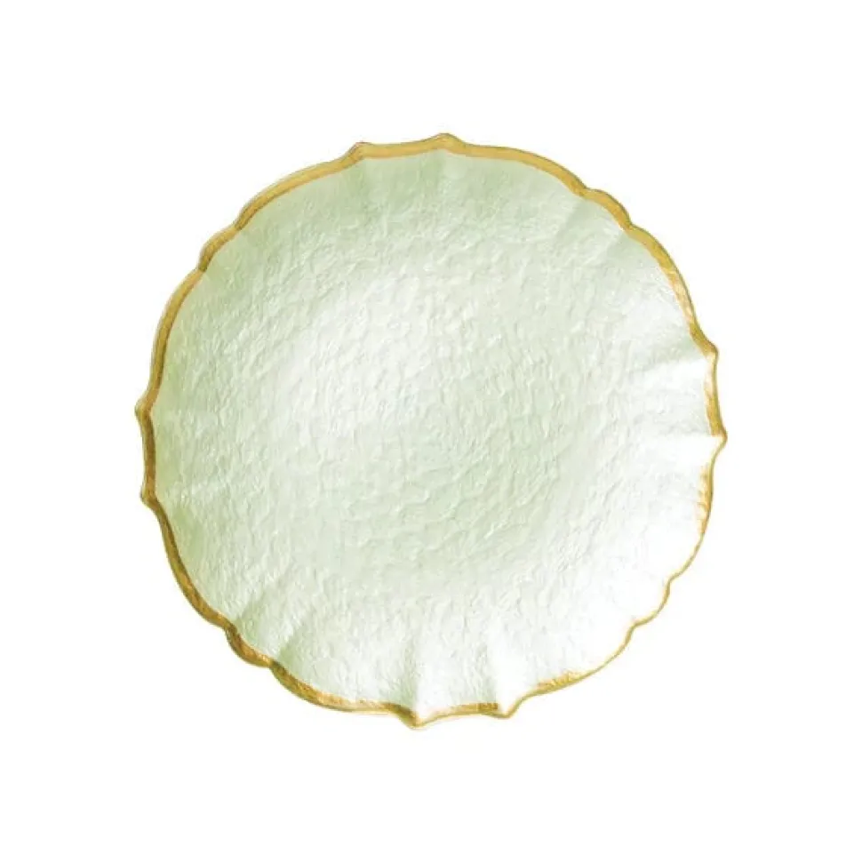 Baroque Glass Salad Plate in Pistachio