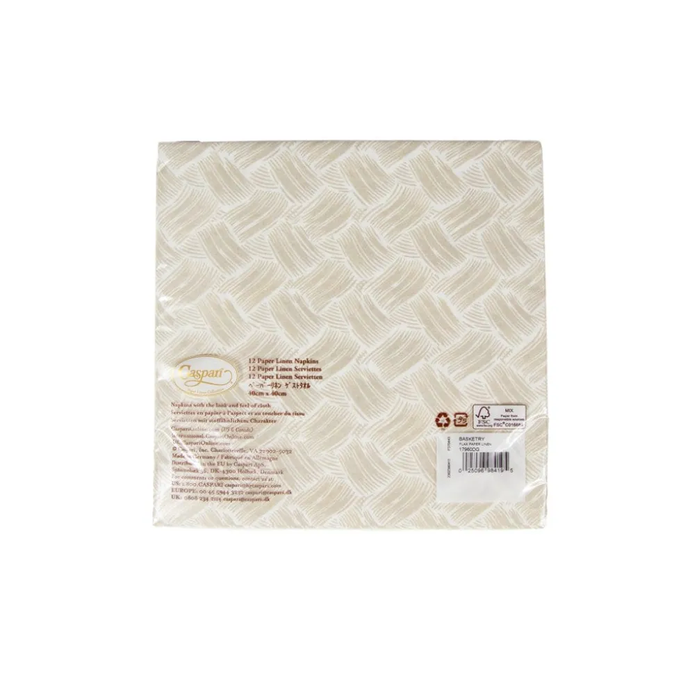 Basketry Flax Paper Linen Dinner Napkins - 12 Per Package