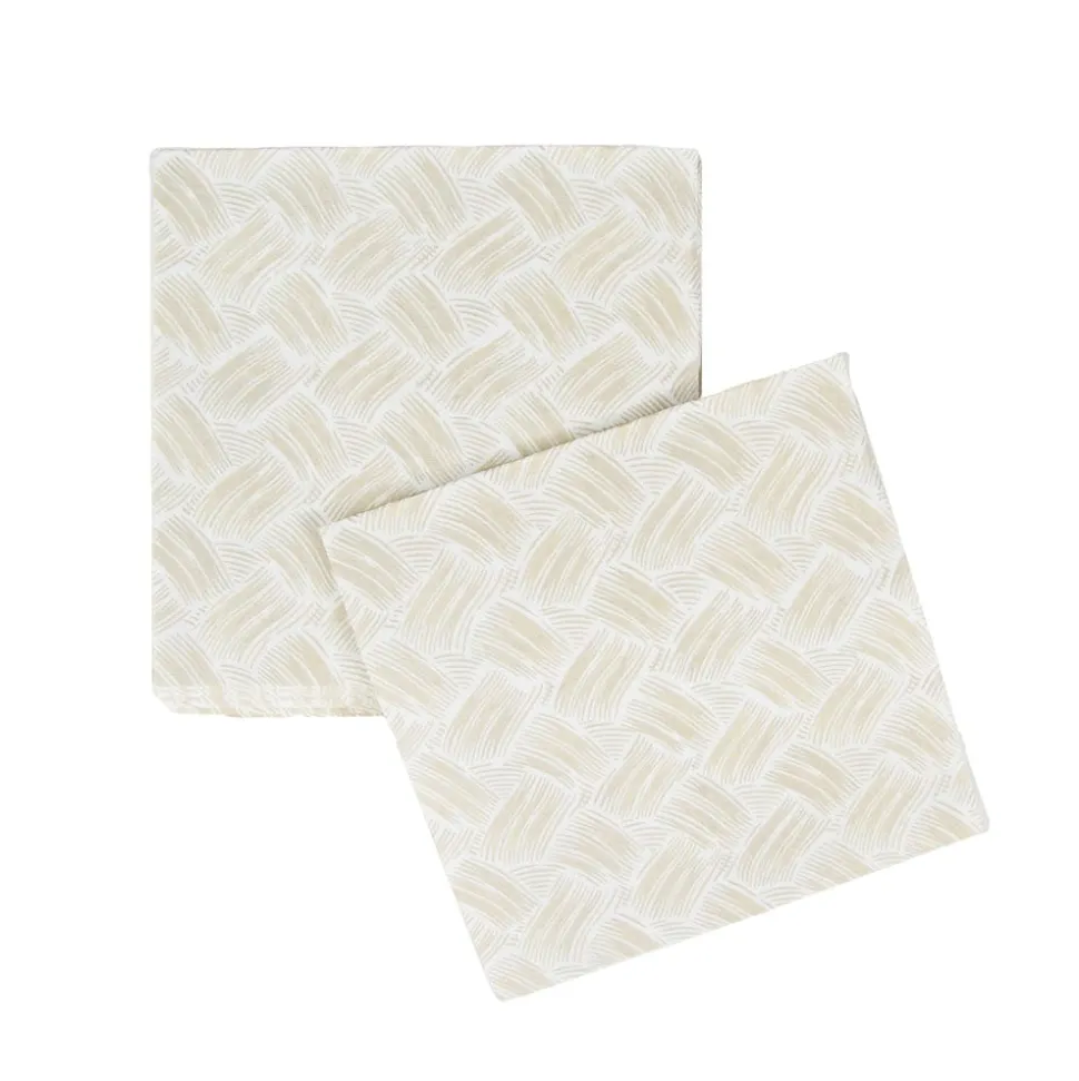 Basketry Flax Paper Linen Luncheon Napkins - 15 Per Package