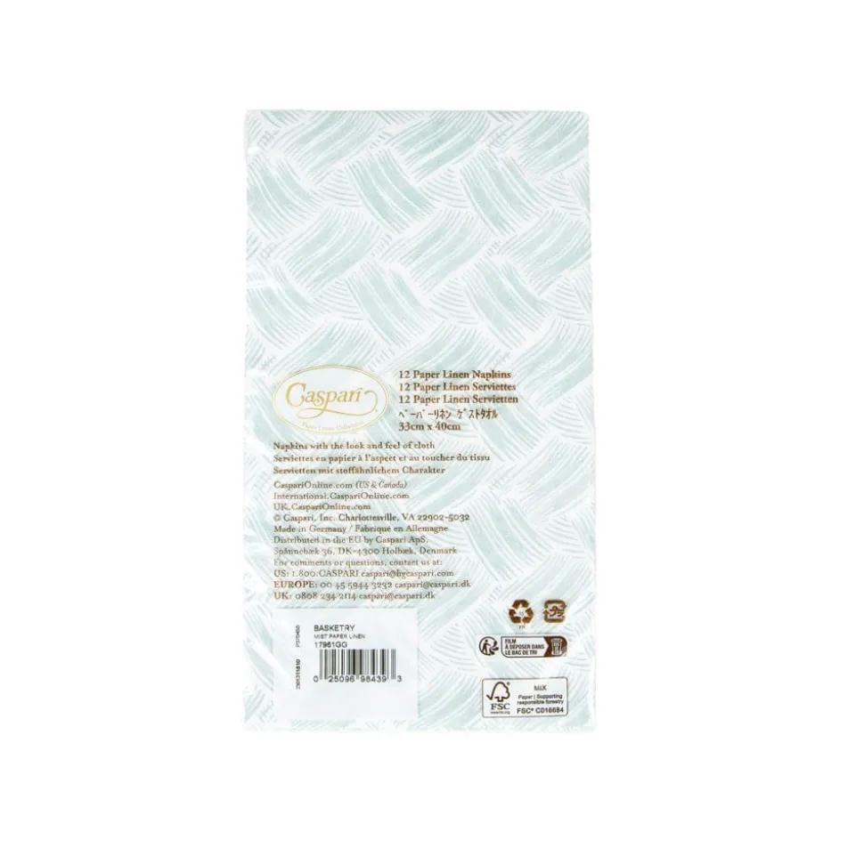Basketry Mist Paper Linen Guest Towel Napkins - 12 Per Package