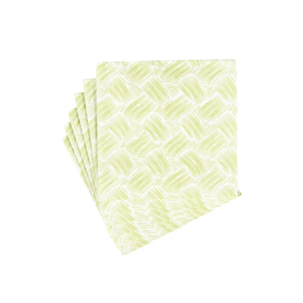 Basketry Moss Green Paper Linen Cocktail Napkins - 15 Per Package