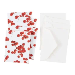 Berry Gathering Gift Enclosure Cards - 4 Mini Cards & 4 Envelopes