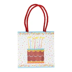 Birthday Cake Small Square Gift Bags - One Gift Bag Included