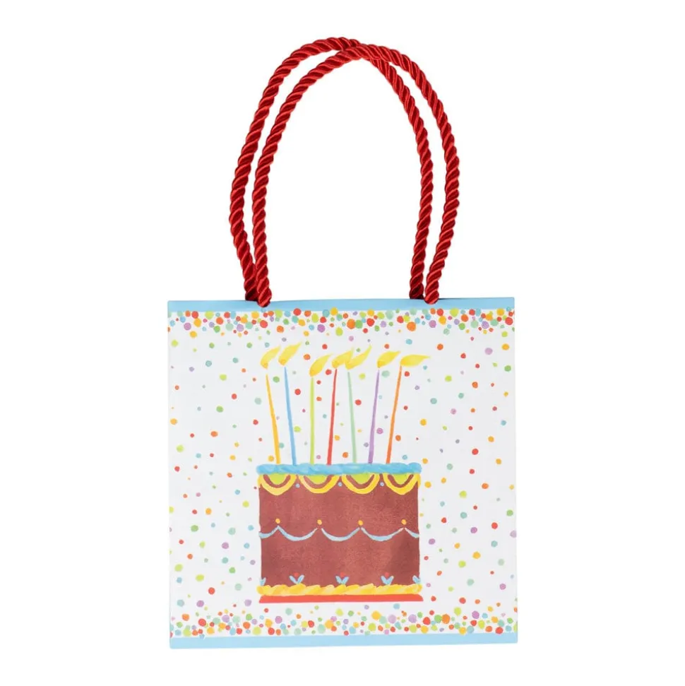 Birthday Cake Small Square Gift Bags - One Gift Bag Included