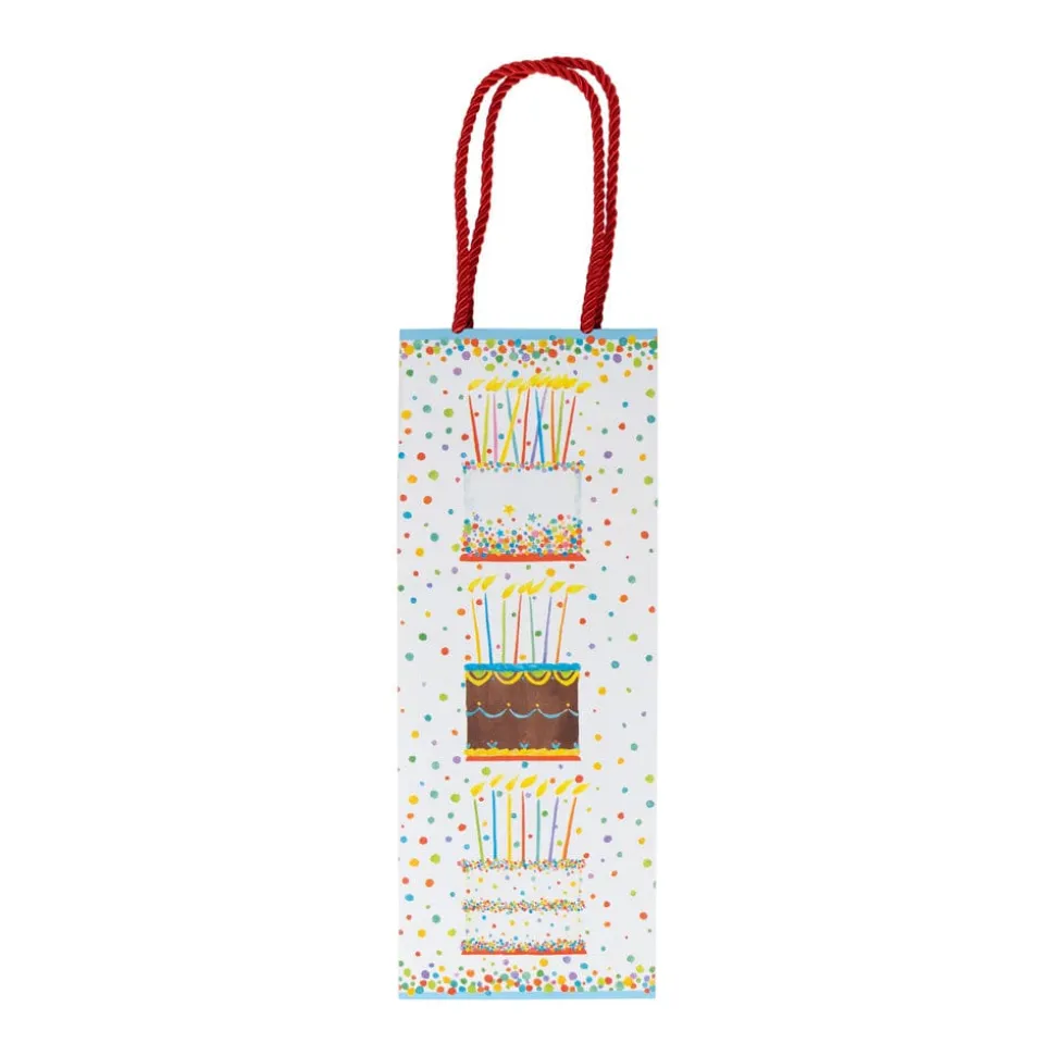 Birthday Cake Wine & Bottle Gift Bags - One Gift Bag Included