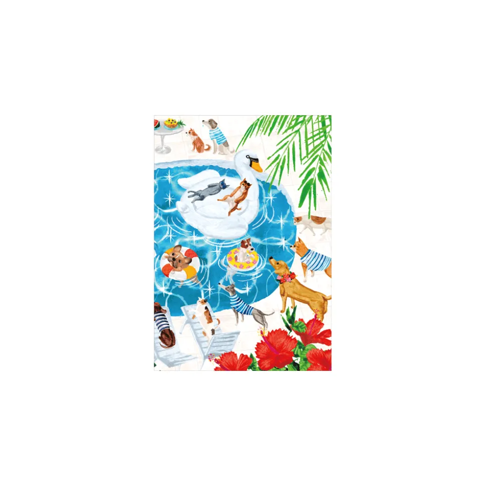 Birthday Party Animals - Set Of Six Greeting Cards And Envelopes