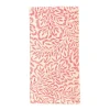 Block Print Leaves Cotton Dinner Napkins in Coral & Fuchsia - Set of 4