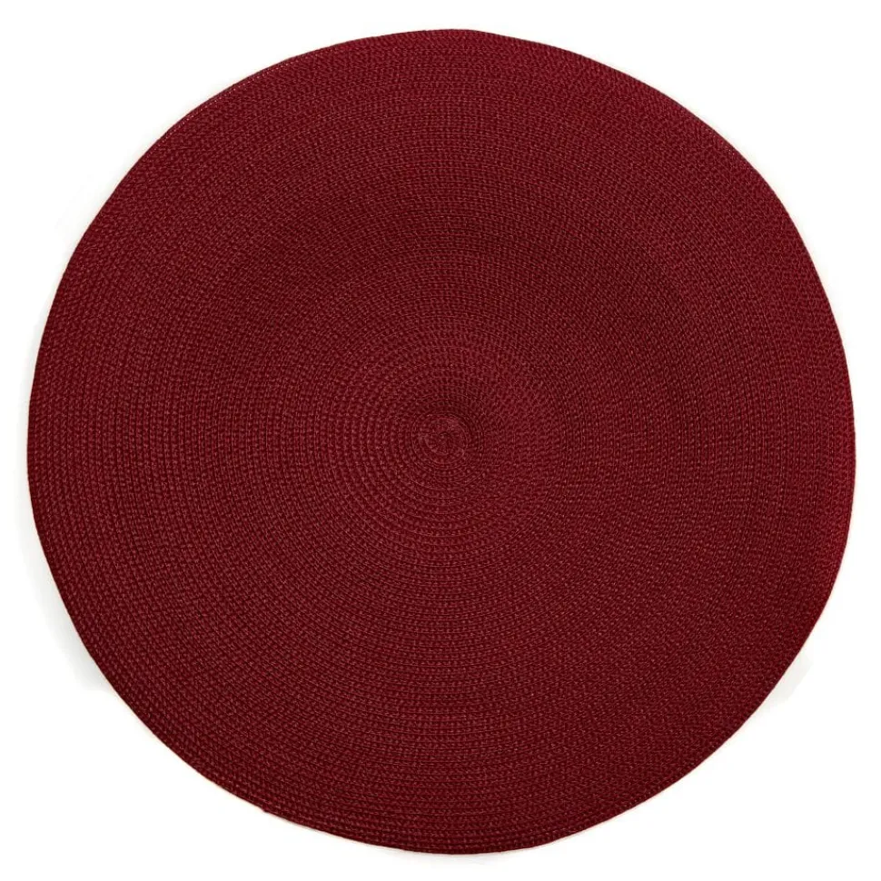 Braided Round Placemat in Bordeaux - 1 Each