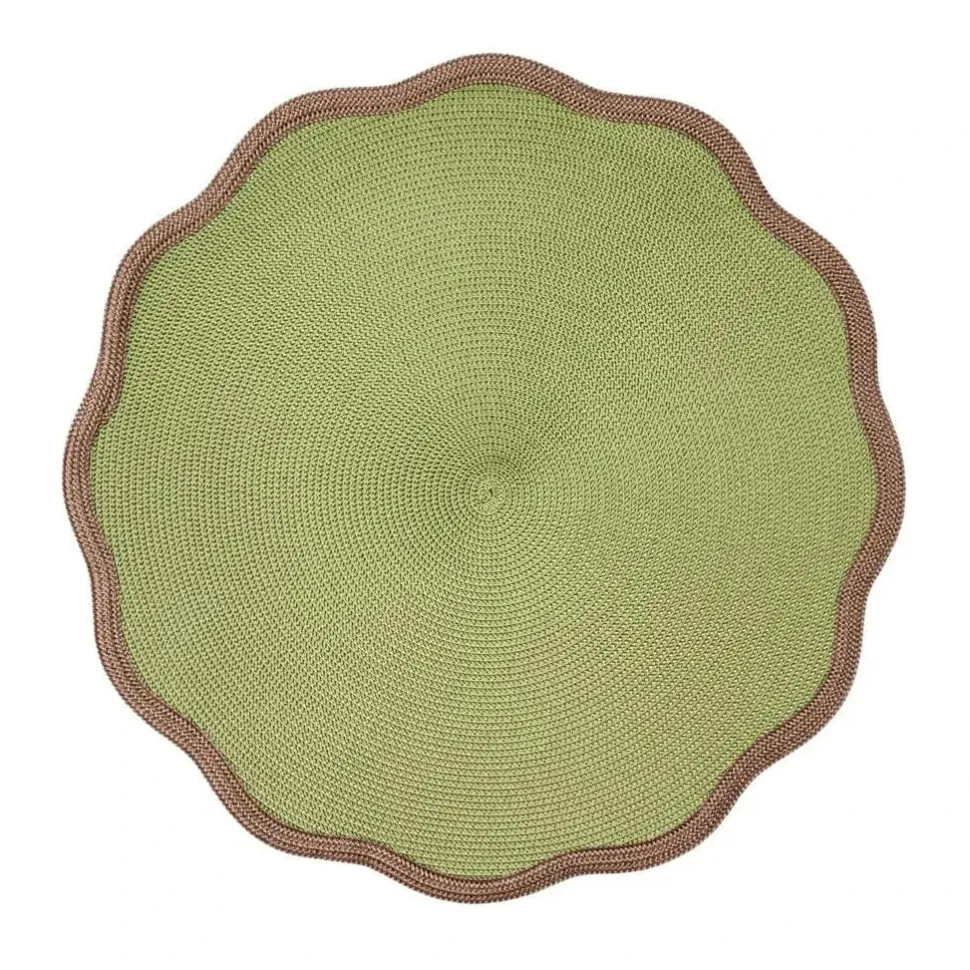 Braided Scallop Harvest Border Placemat in Grass - 1 Each