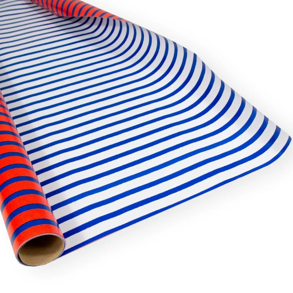 Bretagne Reversible Gift Wrapping Paper in Red & Blue - 30" x 8' Roll