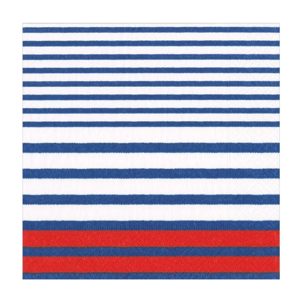 Breton Stripe Luncheon Napkins in Blue - 20 Per Package