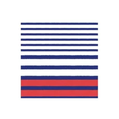 Breton Stripe Paper Cocktail Napkins in Blue - 20 per Package