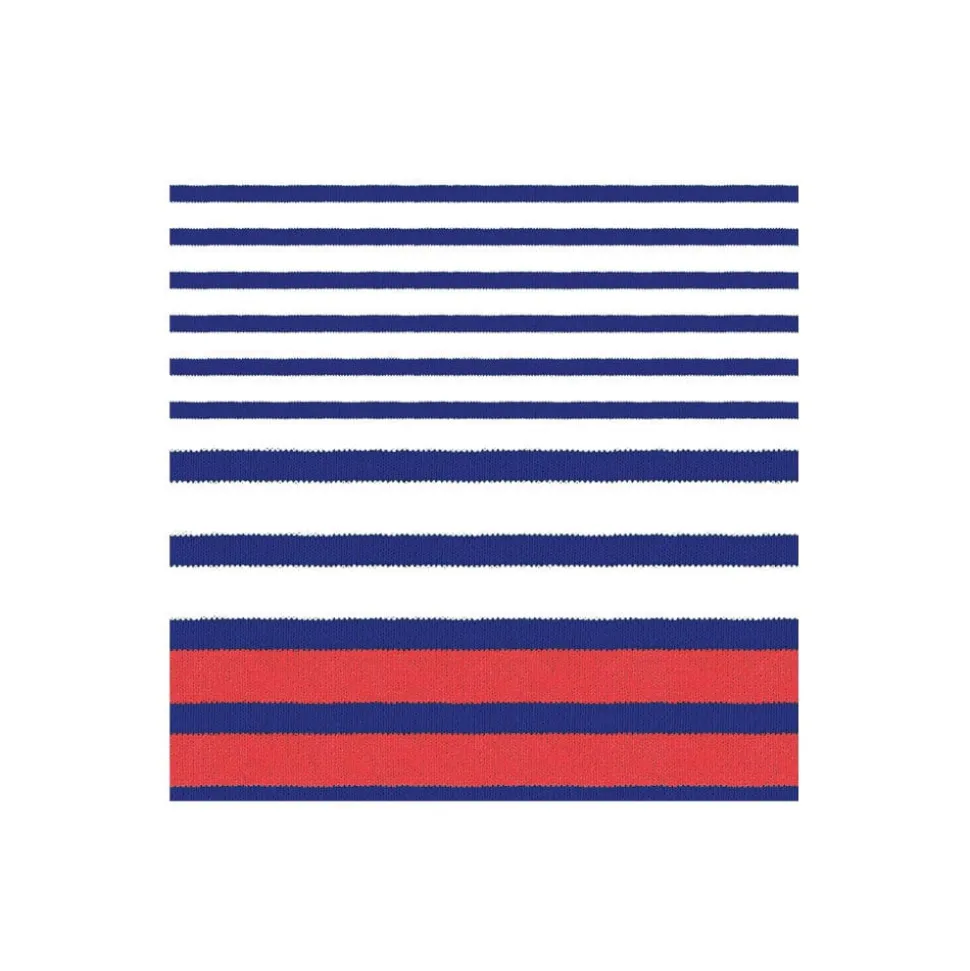 Breton Stripe Paper Cocktail Napkins in Blue - 20 per Package