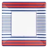 Breton Stripe Square Dinner Plates in Blue - 8 Per Package