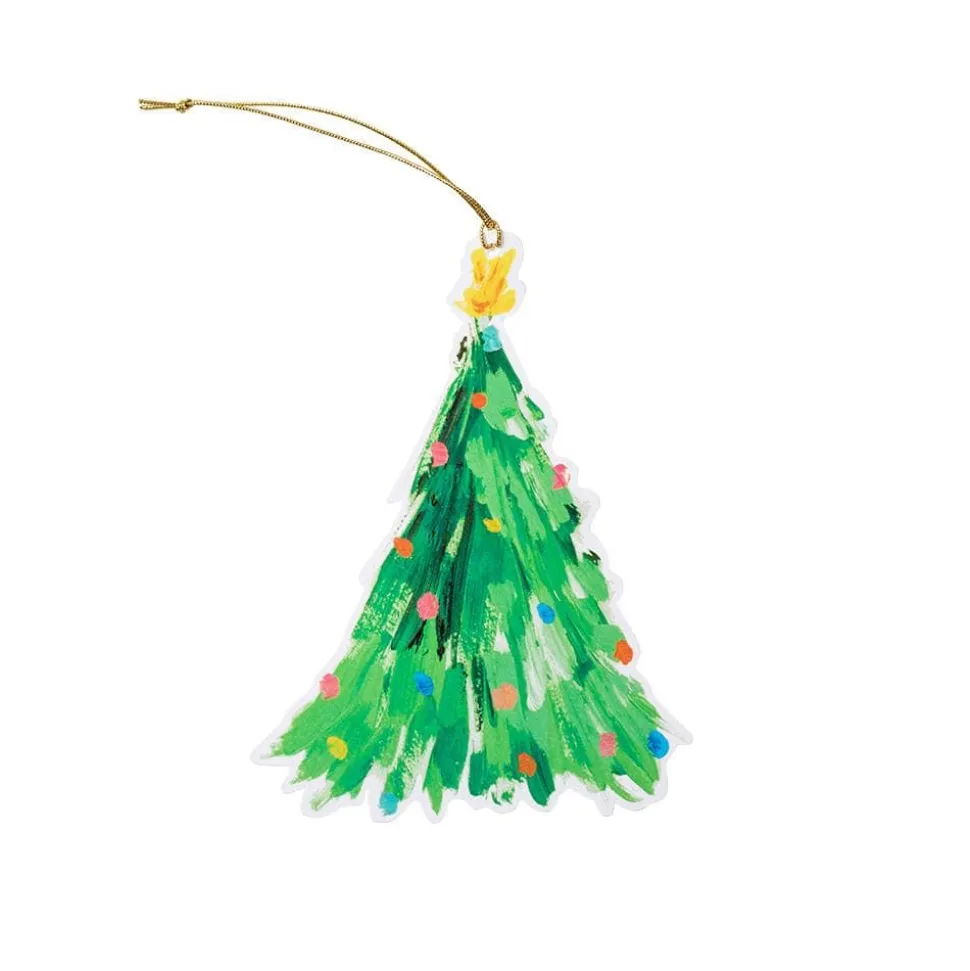 Brushstroke Trees Decorative Die-Cut Gift Tag - 4 Per Package
