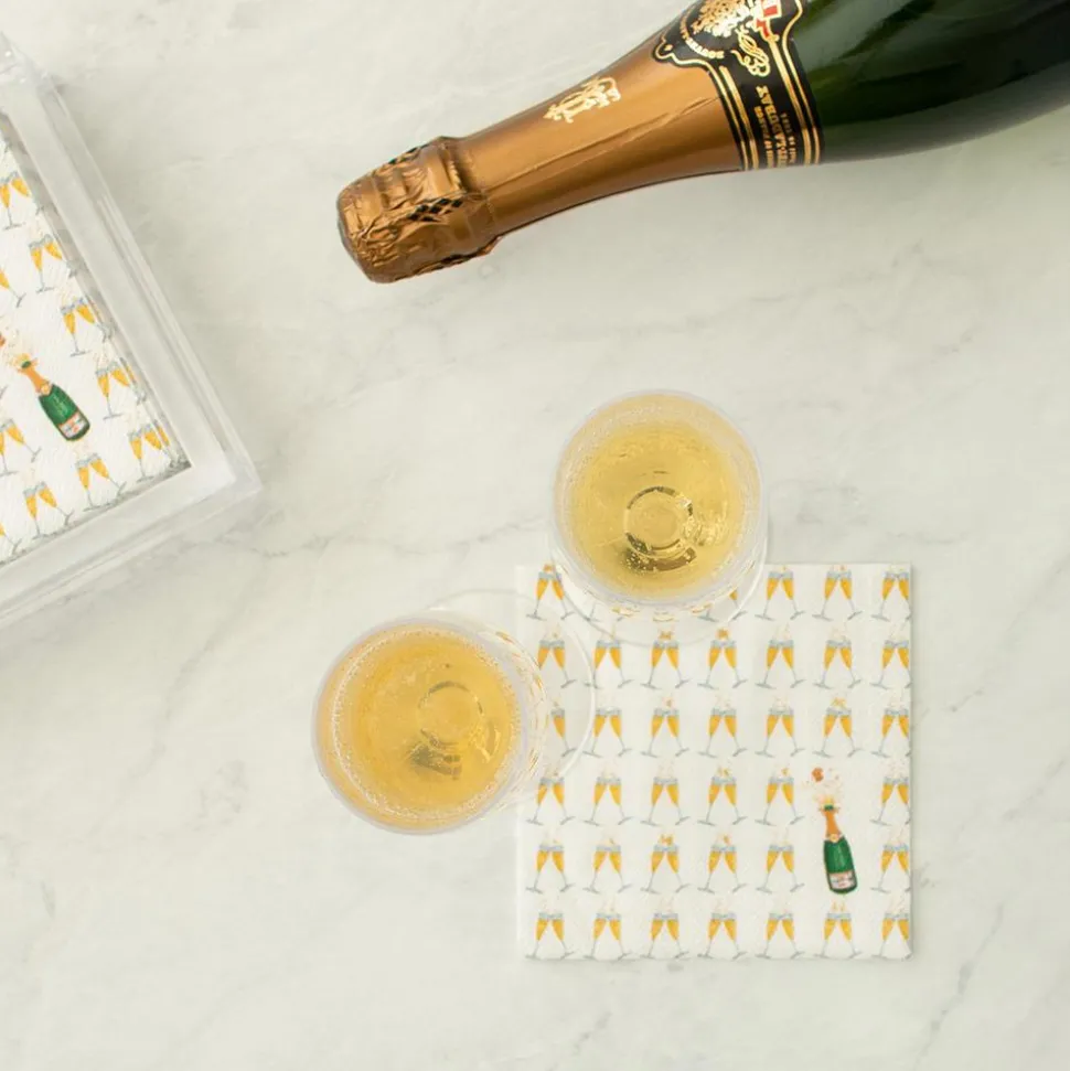 Bubbly Boxed Paper Cocktail Napkins - 40 Per Box