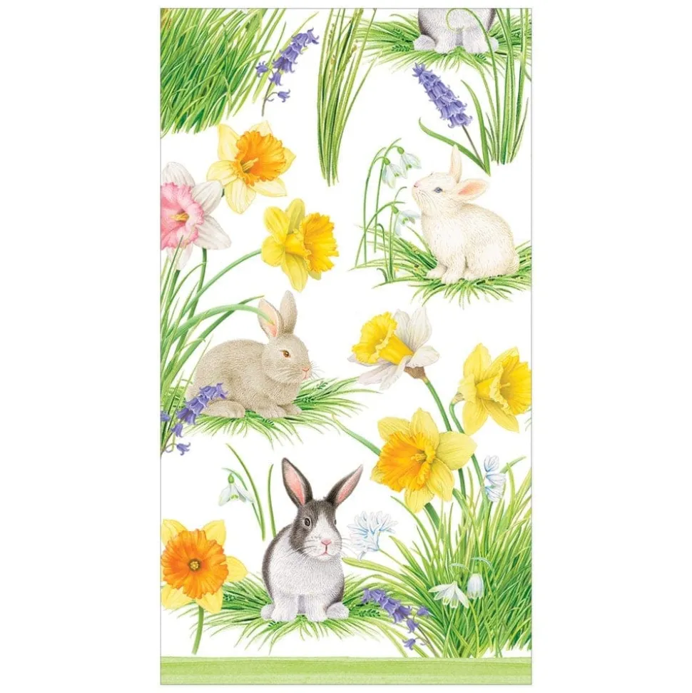Bunnies and Daffodils Paper Guest Towel Napkins - 15 Per Package