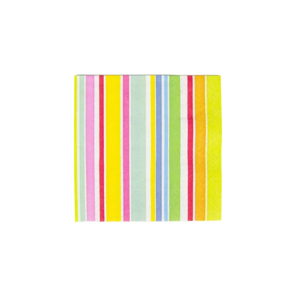 Cabana Stripe Bright Cocktail Napkins - 20 Per Package