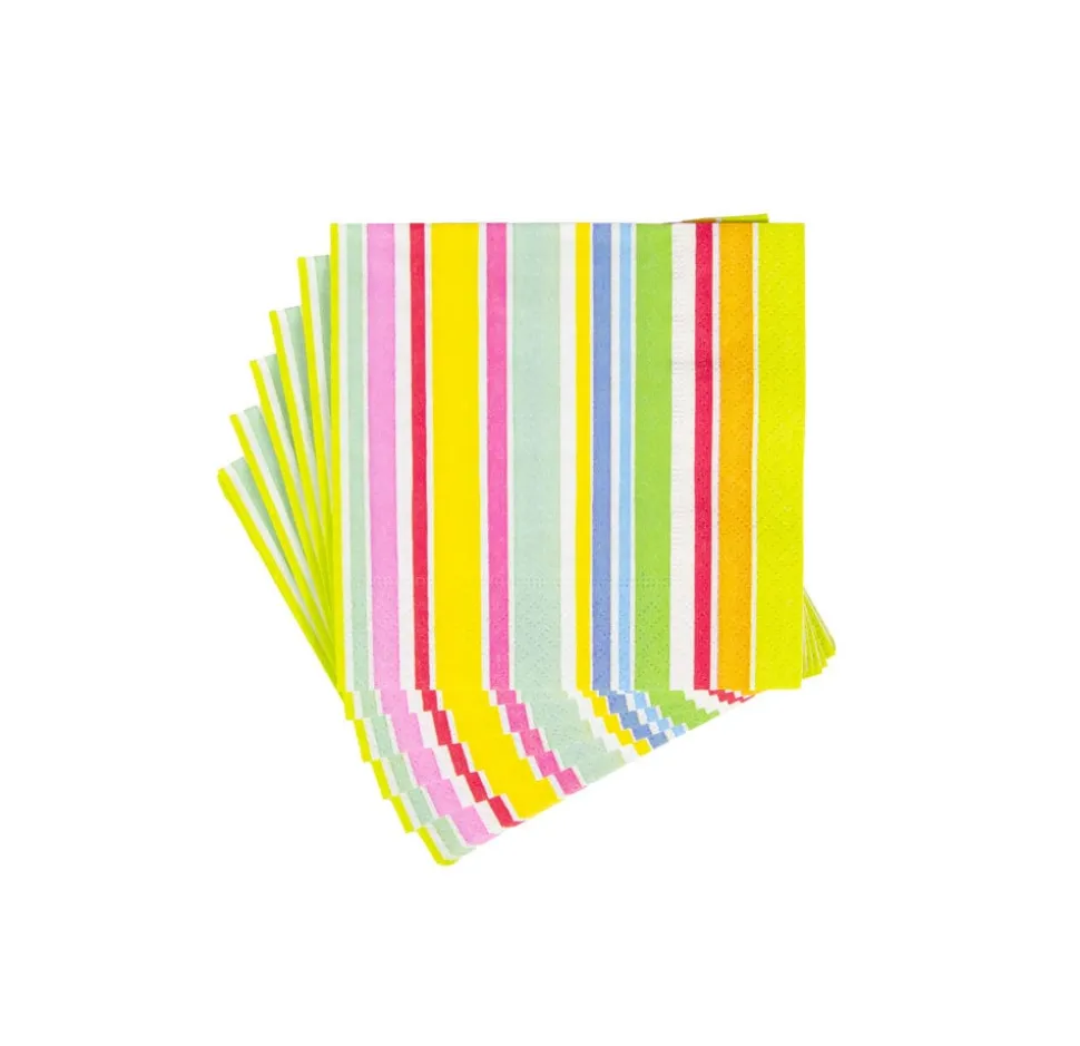 Cabana Stripe Bright Cocktail Napkins - 20 Per Package