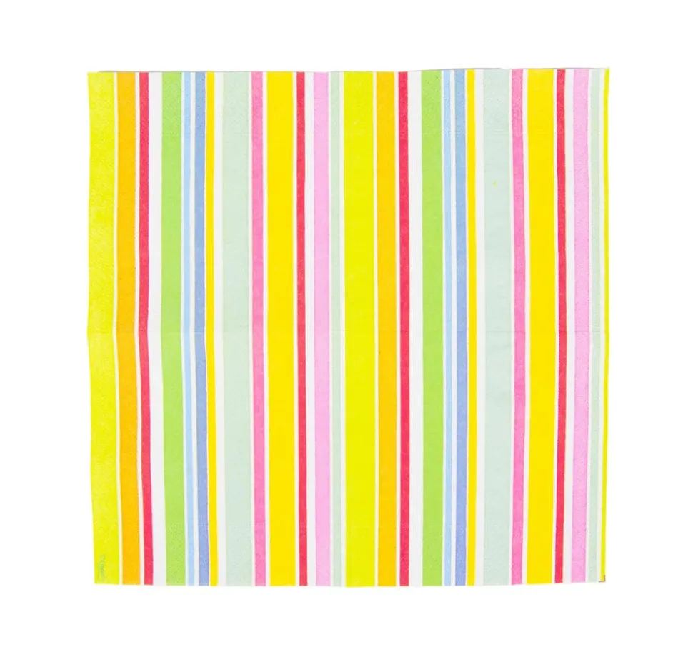 Cabana Stripe Bright Cocktail Napkins - 20 Per Package